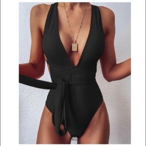 SHEIN plunging backless one piece swimsuit - NEW